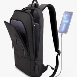 Business Slim Backpack with USB Charger 