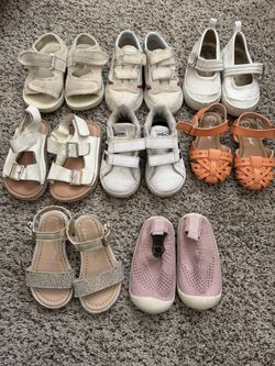 8 Pairs Of Little Girl Shoes/ Toddler Girl Shoes