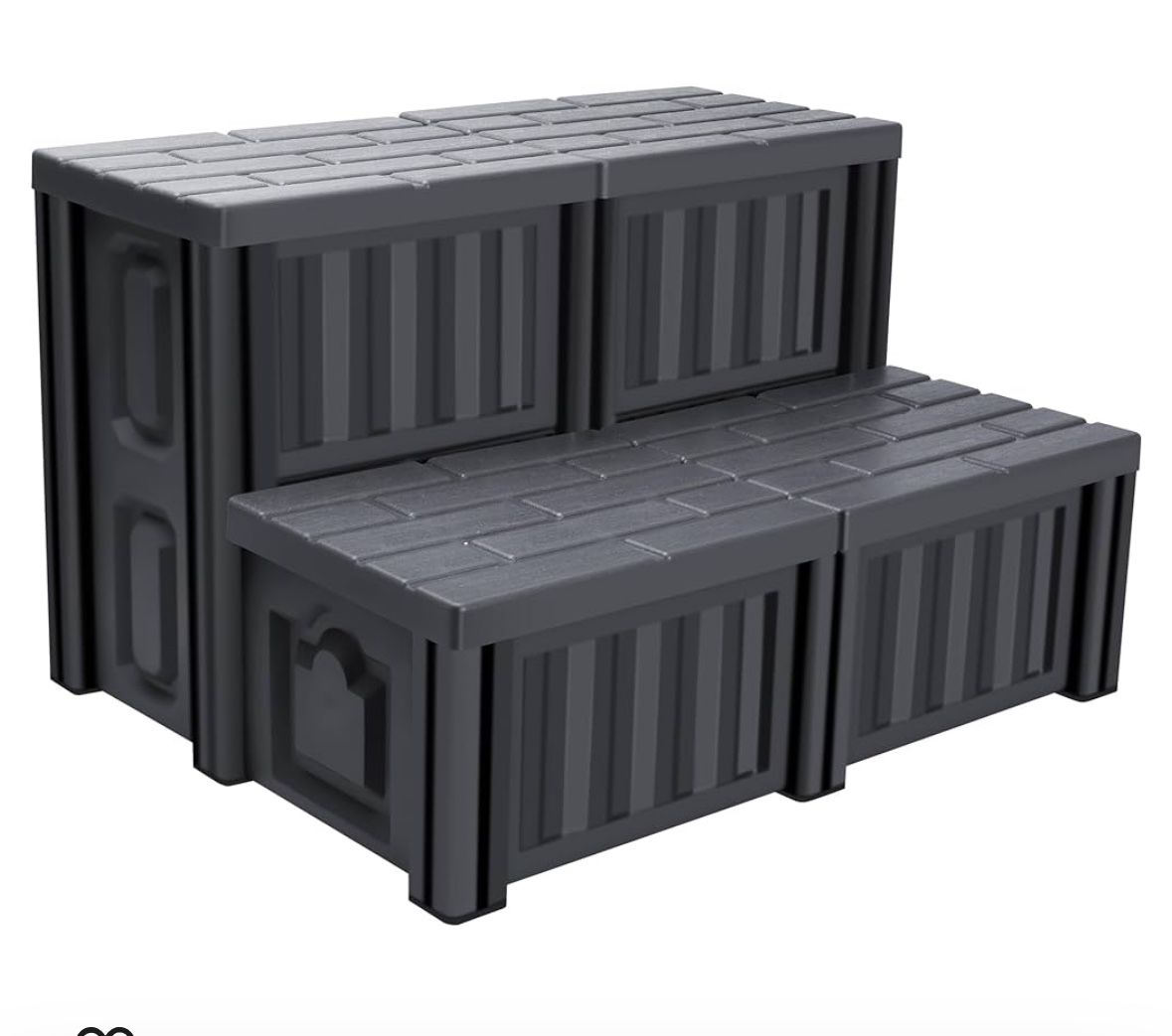 Hot Tub Steps with Storage - Heavy Duty Sturdiness Hot Tub Stairs Spa Steps for Outside Outdoor, Non Slip PP Plastic, Fast & Easy Install - Upgrade Mu