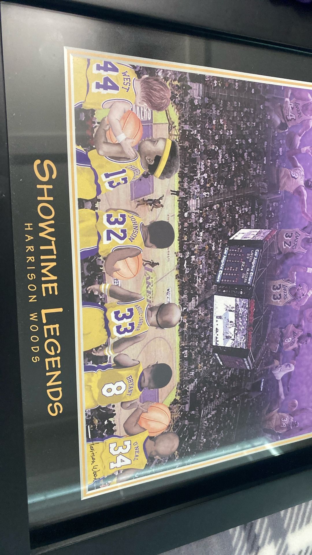 9 x 11 Lakers, basketball picture framed