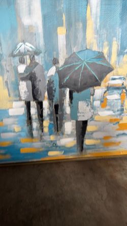 Untitled Art Work turquoise umbrella