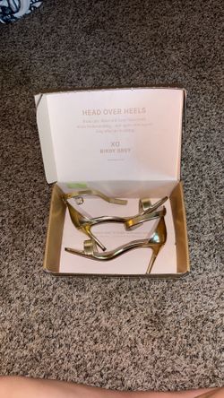 Birdy Grey Gold Heels - Size 7