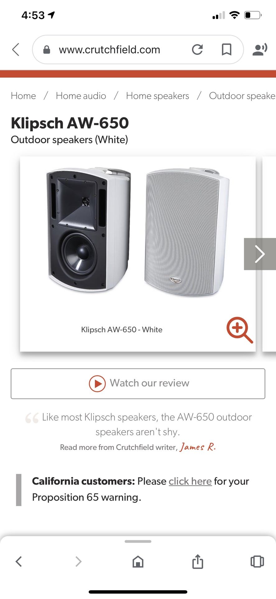 4 Klipsch Outdoor Speakers