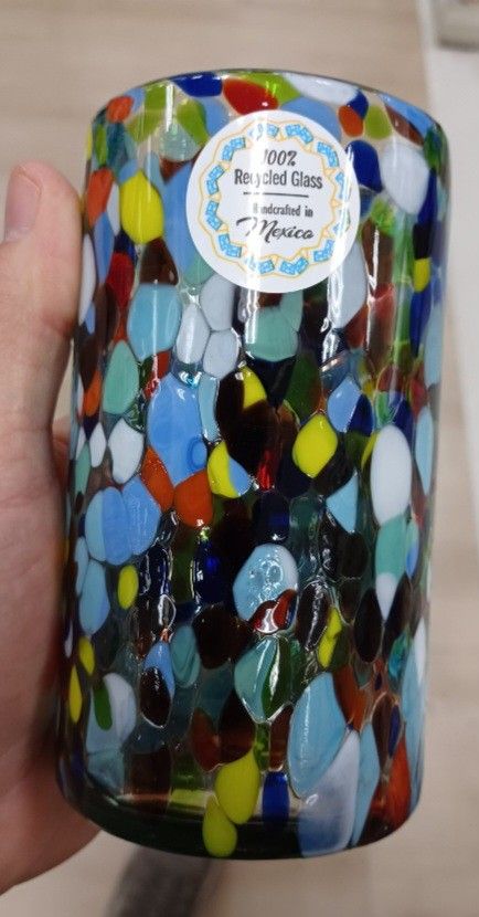 Hand Blown Confetti Tumbler/HEAVY