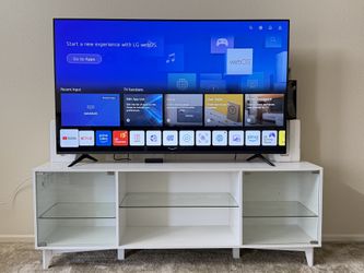 LG 65" ThinQ Smart TV with White Sturdy Stand