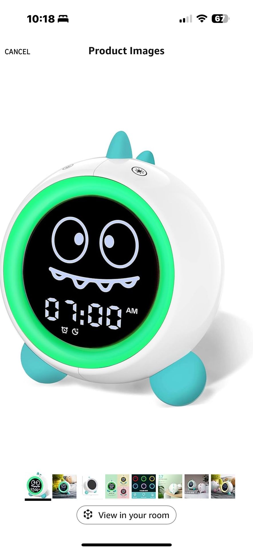 Kids Clock- Alarm Clock- Dinosaur