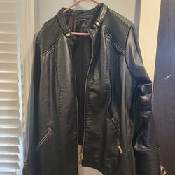 Torrid Leather Moto Jacket 5X w/Gold Accents
