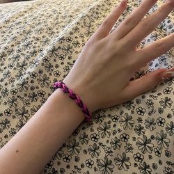 Purple and black coed bracelet