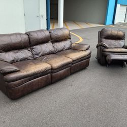 Leather Sofa and recliner 