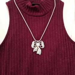 Vintage Necklace, Crystal Gemstone Bowtie, For Wedding, Anniversary, Valentine's Day, Only 10% of my original purchase price