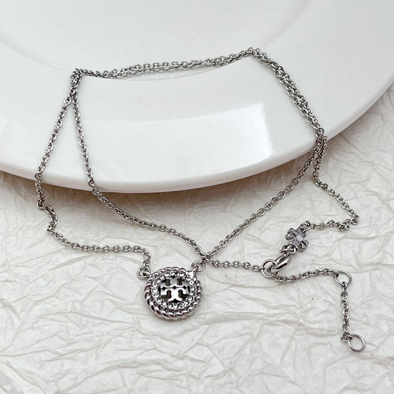 Tory Burch Silver Necklace With Diamond