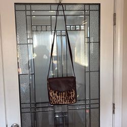 EZ Mow Fabric &  Faux Leather Animal Print Purse. 