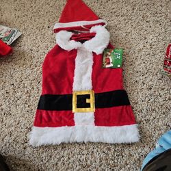 Santa Claus Dog Outfit Brand New With A Hat 