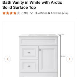 Sedgewood 30.5" Bathroom Vanity Cabinet White (No Top)