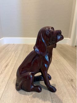 Vintage Hand-Carved Wooden Dog Statue / Figurine