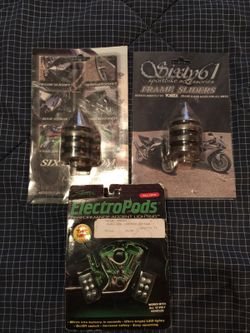 Motorcycle frame sliders and led lights