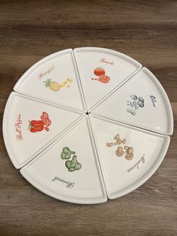Pottery Barn PIZZA BUONO Slice Plates Complete Set of 6