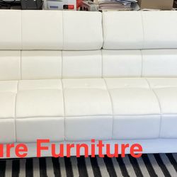 Modern Leather Sofa with Adjustable Backrests (Finance and Delivery)