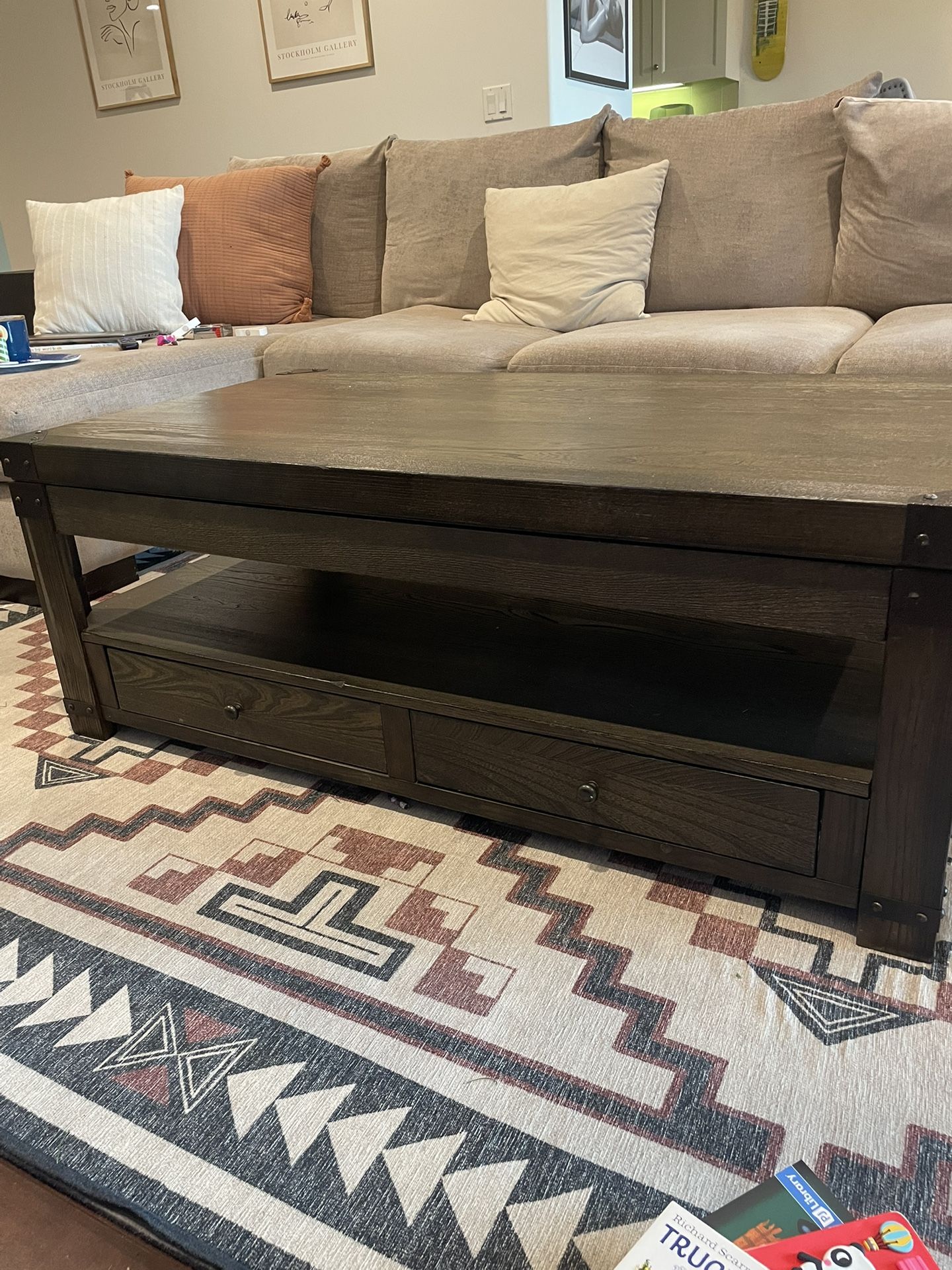 Wood and Metal Coffee Table