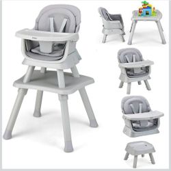 Infans 8 in 1 Baby High Chair Convertible Highchair Babies Toddler Infant Gray AD10031GY