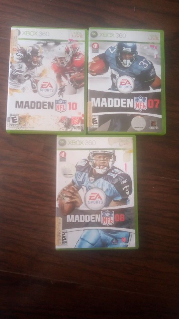 Lot Of 3 Xbox 360 Madden Football Games