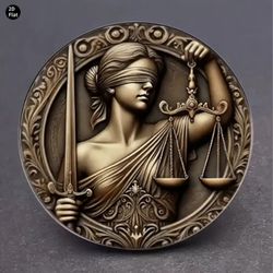 Lady Justice Vintage Brooch