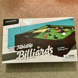 20" Tabletop Billiards, Brand New