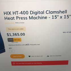 Hix Clamshell 15 X 15