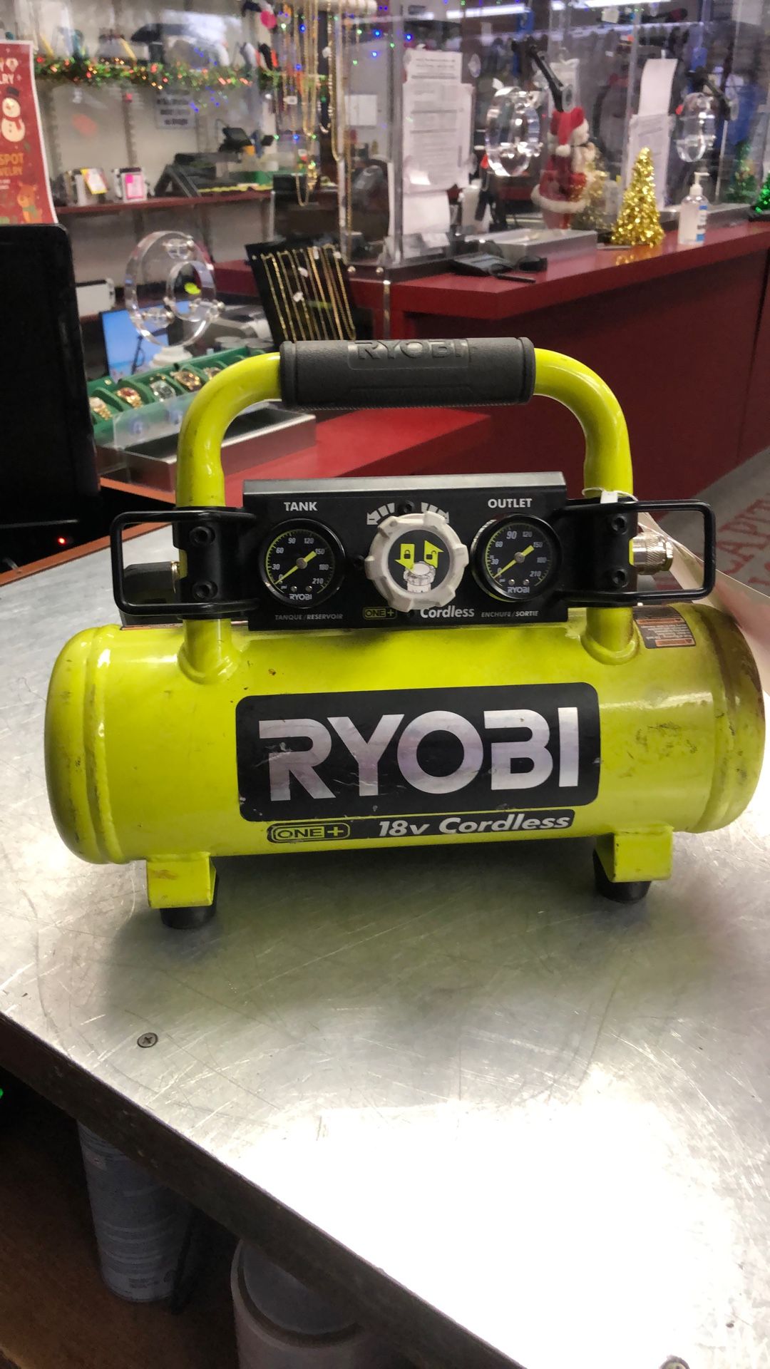 1003 Ryobi P738 18v Lithium Ion Cordless 1-gallon 120psi Air compressor (Tool Only) 014623
