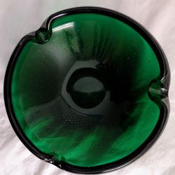 Murano Art Glass - Emerald Green Decorative Bowl 