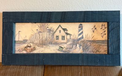 Framed Coastal Scene Artwork