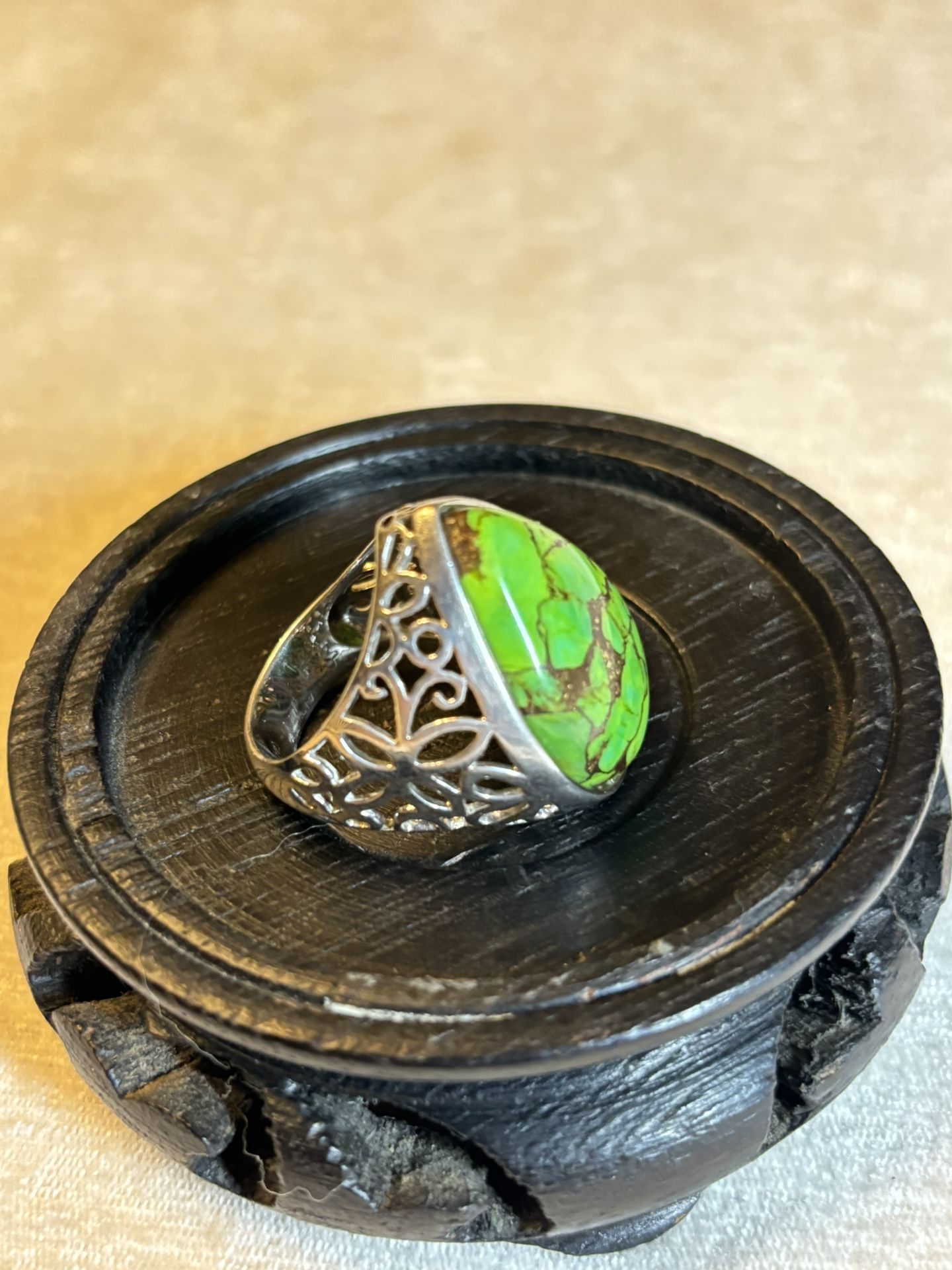 #8 925 Sterling Silver Ring With Turquoise Made In Thailand