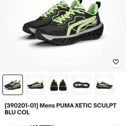PUMA XETIC Sculpt Blue Collar "PUMA Black/Fast Yellow" Men's Shoe $35