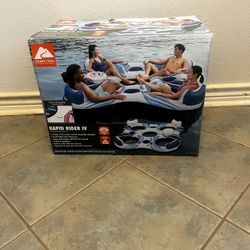 Ozark Trail Rapid Rider Quadruple River Tube Blue& White 
