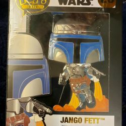 STAR WARS: JANGO FETT Funko Pop PIN #20, SEALED 3" Enamel Pin. Disney