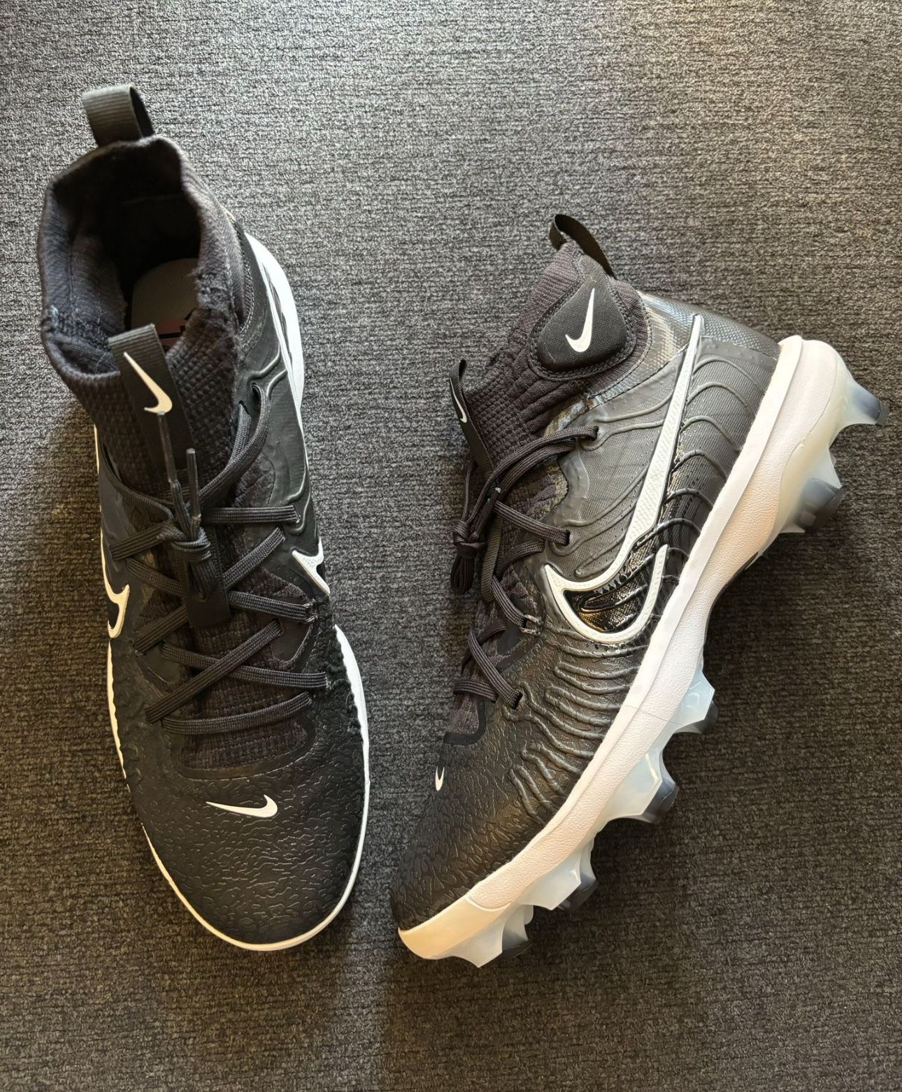 Nike Alpha Huarache NXT MCS Black/White Baseball Cleats Size 12