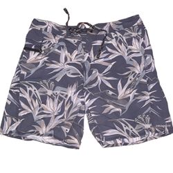 Patagonia Floral All Over Print Grey Mens Swim Trunk Shorts Size Mens 32