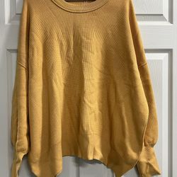 EFAN Womens Yellow Oversized Pullover Crew Sweater - Size XL -   NWT