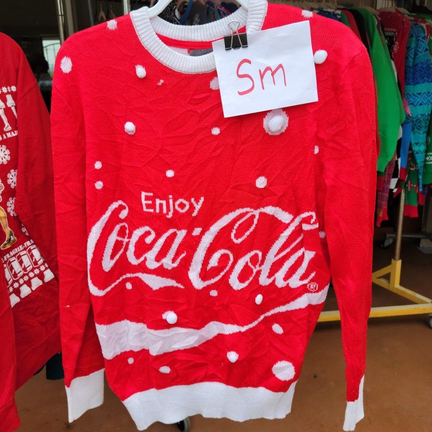 Adult SMALL Coke Christmas Ugly Sweater