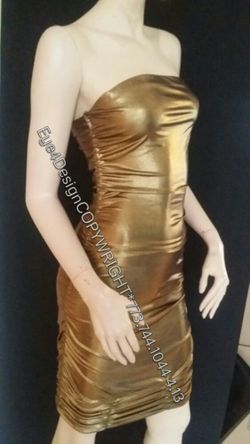 Bebe Dress Stretchy!!! Gold Perfect New Year Eve Dress M S