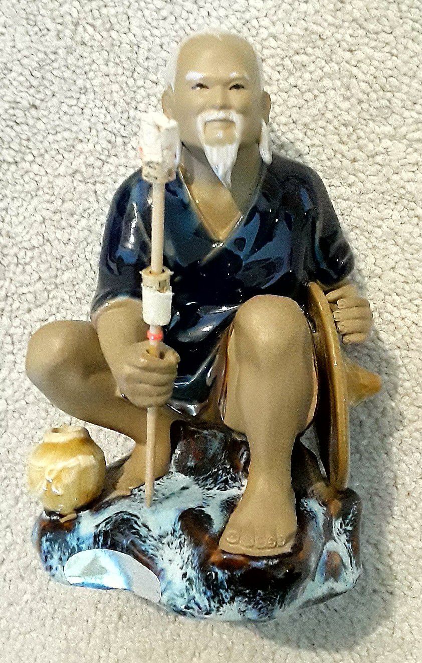 Chinese Mudman Figurine/Statue - fisherman