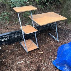 Desk, Bedframe, And Shelving For Free Come And Get It