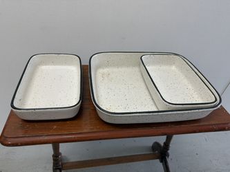 Anko Speckled Enamelware 3-Piece Baking Dish Set