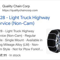 Light Duty Pickup, SUV New Tire chains See Pics For Sizes 