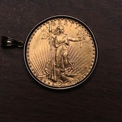 1927 $20 Gold Saint Gaudens Coin Pendant