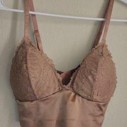 Danskin Mauve Satin And Lace Bralette