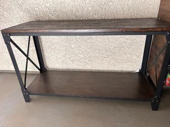 50x18.5x29 inch Wooden Console with Black Detail