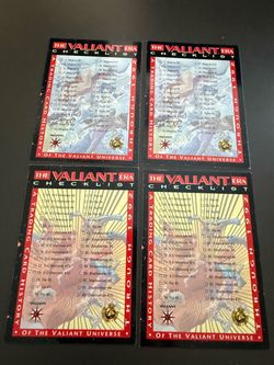 Lo of 4 of 1993 Valiant Era Trading Cards  Checklist