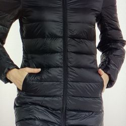 Aspen Lightweight Down-bkend Long Hooded Packable Jacket -insulated Size XL Women's  New