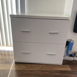 2 Drawer White Filing Cabinet 